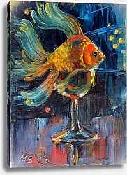 Постер Марго Миро Золотая рыбка в бокале