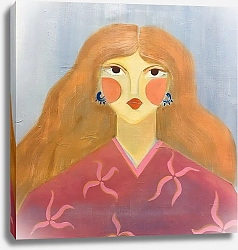 Постер Elena Vermillion Портрет молодой женщины в розовом платье
