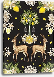 Постер Кречетова Наталья Composition with lemon trees and deer