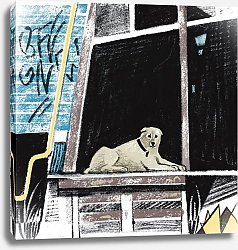 Постер Татьяна Шкилёва Пёс, охраняющий заброшенный дом