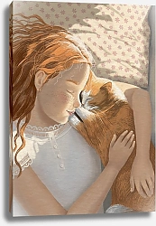 Постер Наташа Чувинова Девочка и кошка