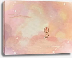 Постер Elena Vermillion Воздушный шар в розовых облаках