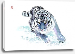 Постер Светлана Голофаева Синий тигр в снегу
