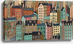 Постер Виктор Липников Красочный абстрактный городской пейзаж