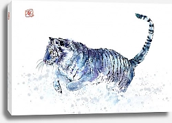 Постер Светлана Голофаева Синий тигр в прыжке