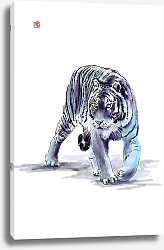 Постер Светлана Голофаева внимательный синий тигр