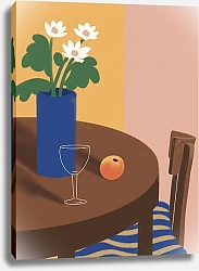 Постер Julie Alex A peach and a wine glass