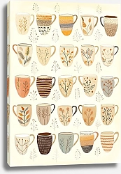 Постер Лариса Ермолаева Иллюстрация осенние чашки