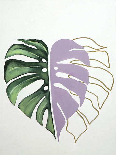 The shape and texture of monstera