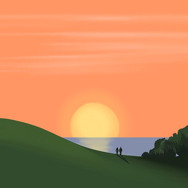 Date at sunset