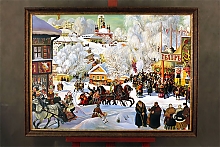 Репродукция картины Кустодиева "Масленица", масло