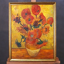 Репродукция картины Ван Гога "Подсолнухи в вазе", масло
