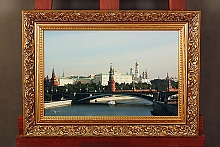 Фото Москвы в классической раме на холсте