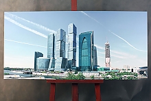 Большой постер с панорамным видом Москвы на галерейном подрамнике