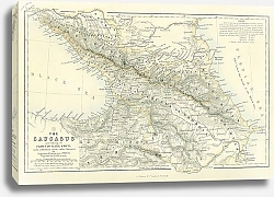 Постер Карта Кавказских гор