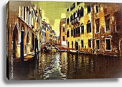 Постер Венецианский городской пейзаж с каналом