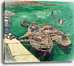 Постер Ван Гог Винсент (Vincent Van Gogh) Landing Stage with Boats, 1888