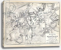 Постер Map of the Battle of Borodino, published by William Blackwood and Sons, Edinburgh & London, 1848