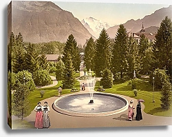 Постер Швейцария. Интерлакен, сад рядом с Курсаалем
