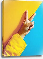 Постер Рука на желто-голубом фоне