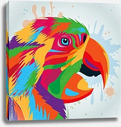 Постер Цветной попугай, портрет