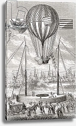 Постер Школа: Французская First flight with a dirigible balloon, from Dijon, 12th of June 1784, 1870