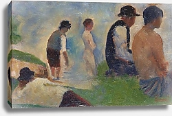 Постер Сера Жорж-Пьер (Georges Seurat) Набросок Купальщиков