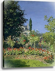 Постер Моне Клод (Claude Monet) Flowering Garden at Sainte-Adresse, c.1866