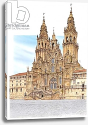 Постер Азнар Ценамор Фернандо Santiago de Compostela. Western façade. Spain