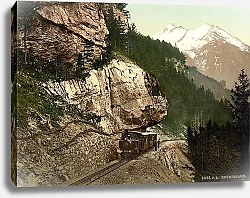 Постер Швейцария. Железная дорога в горах