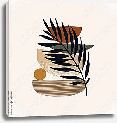 Постер Иллюстрация с тропическим пальмовым листом