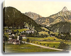 Постер Швейцария. Город Лез Аван, гора Dent de Jaman