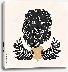 Постер Знак зодиака Лев в стиле бохо