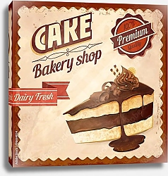 Постер Ретро плакат с шоколадным пирожным