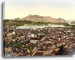 Постер Швейцария. Вид на город Люцерн