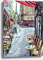 Постер Париж. Уличные кафе
