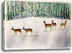 Постер Кеннет Сьюзи (совр) Deer in Snow