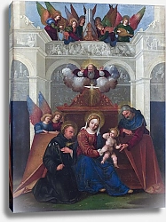 Постер Маццолино Лодовико Священная семья со Святым Николой из Толентино