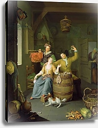 Постер Миерис Франс Interior with a couple celebrating