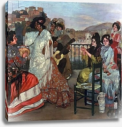 Постер Сулоага Игнасио Playing guitar on the balcony, c.1903