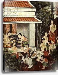 Постер Школа: Тайская Palace ladies buying jewellery and mirrors from Muslim merchants, Rattanakosin style