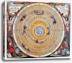Постер Селлариус Адре (карты) World Map, study of the Earth based on Ptolemy's theories, 1660, engraving from Harmonia Macrocosmica, by Andreas Cellarius, Amsterdam, The Netherlands.
