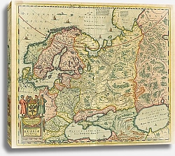 Постер Карта Российской Империи, европейская часть, включая северную и восточную Европу, 1640 г. 1