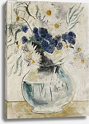 Постер Вуд Кристофер Daisies and Cornflowers in a Glass Bowl, 1927
