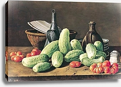 Постер Мелендес Луис Still Life with Cucumbers and Tomatoes
