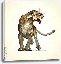 Постер Иллюстрация хищной львицы