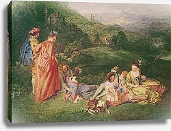 Постер Ватто Антуан (Antoine Watteau) Peaceful Love, c.1718-19