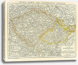 Постер Карта Богемии, Моравии и Австрийской Силезии 1