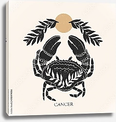 Постер Знак зодиака Рак в стиле бохо