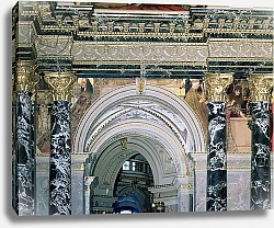 Постер Климт Густав (Gustav Klimt) Interior of the Kunsthistorisches Museum, Vienna, with archway and spandrel decoration depicting figures representing 14th century Rome and Venice, 1890/91